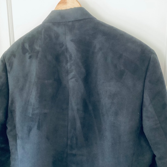 Chaps Blazer Mens 44R Black Suede 2 Button Sport Coat Jacket Office Career Event - Picture 13 of 16